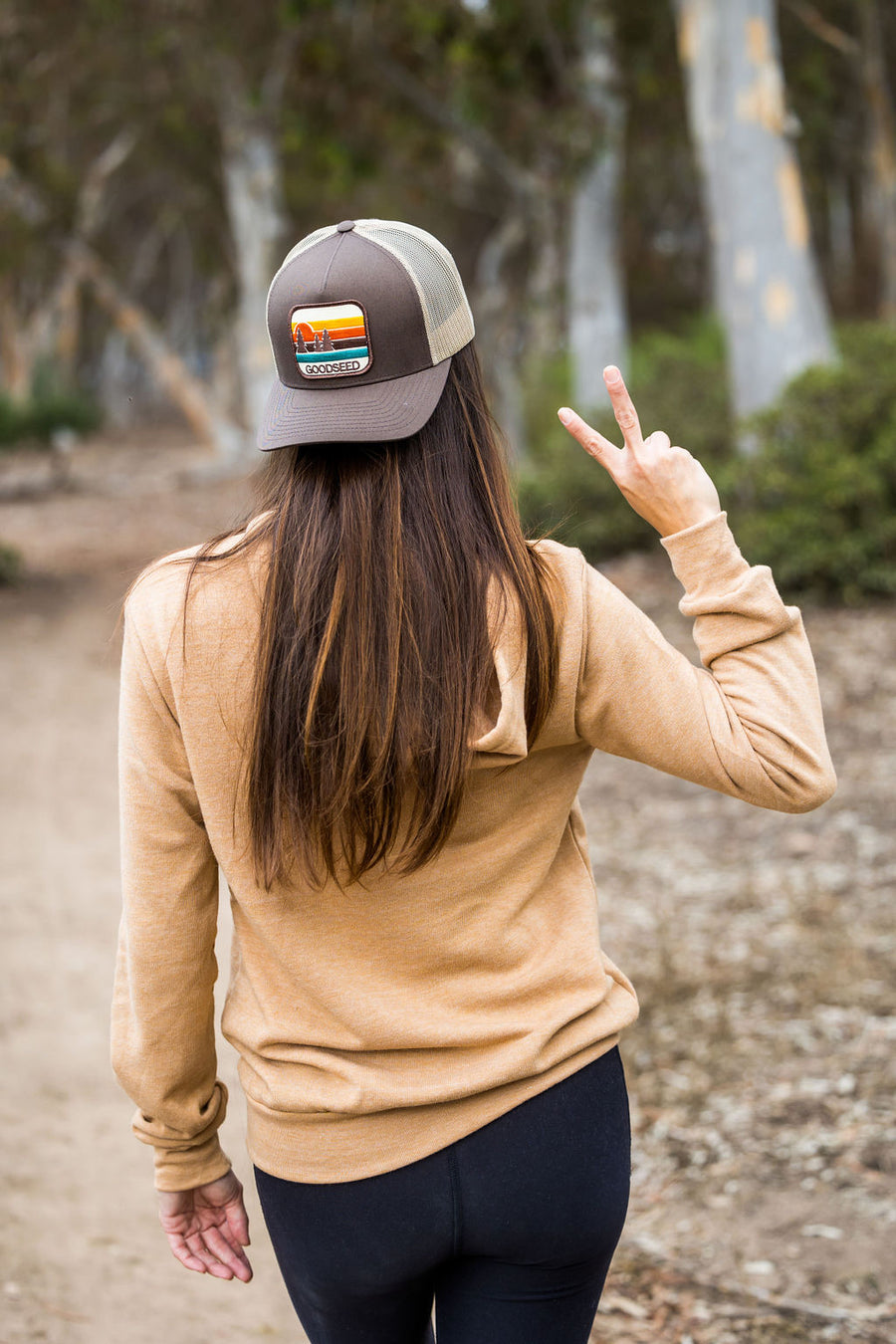 Pacific Pines Trucker Hat Brown and Tan